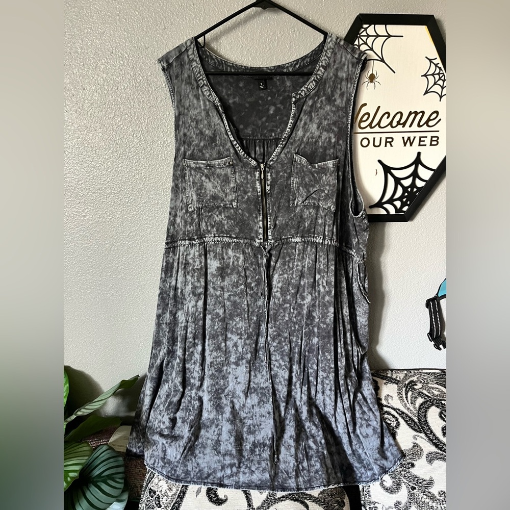 Torrid Gray Acid Wash Midi Dress size 3